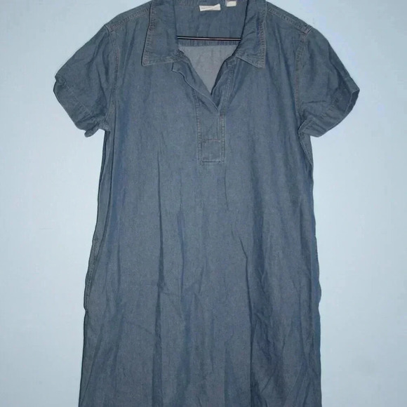 Vermont Country Store Brand Denim Midi Dress with Pockets Modest - Picture 2 of 12